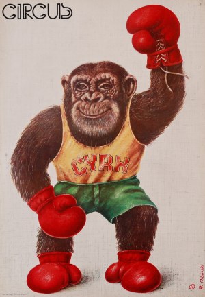 proj. Rafał OLBIŃSKI (ur. 1943), CYRK - Małpa bokser, 1981
