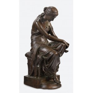Eugene Antoine AIZELIN (1821-1902), FERDINAND BARBEDIENNE (1810-1892) - odlewnia, Kobieta z lampką oliwną