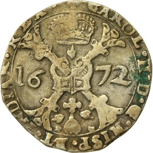 Pays-Bas espagnols, Charles II, Patagon 1672, Bruxelles (506)