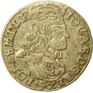 John II Casimir, 1662 NG six-real coin, Poznań, WITHOUT BORDERS (532)