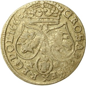 John II Casimir, 1662 NG six-real coin, Poznań, WITHOUT BORDERS (532)