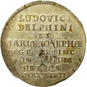 August III., svadobný dvojgroš, 1747, Drážďany (546)
