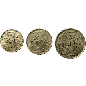 Ober-Ost, Set mit 1–3 Kopeken, 1916. Insgesamt 3 Stück (552)