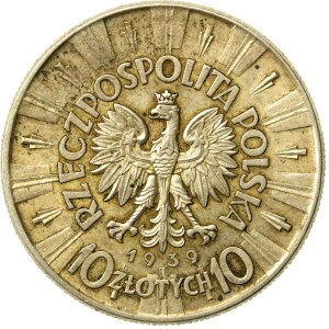 Second Polish Republic, 10 zlotych, 1939, Piłsudski (563)