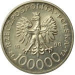 Third Republic of Poland, 100,000 zlotys, 1990, Solidarity. Type C (565)
