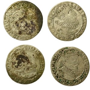 Sigismund III Vasa, set of six-groschen coins. 4 pieces total (577)