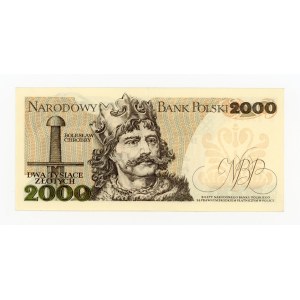 République populaire de Pologne, 2 000 zlotys, 1977, série B. Rare (476)