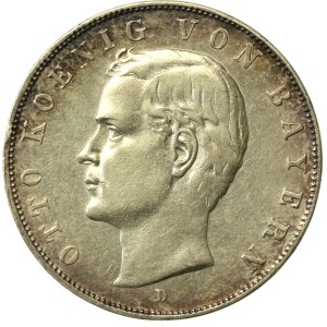 Nemecko, Bavorsko, Otto, 3 marky 1912 D, Mníchov (592)