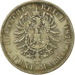 Nemecko, Prusko, Viliam I., 5 mariek 1874, Berlín (596)