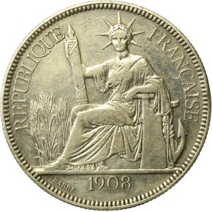 Francúzska Indochína, 1 piastr, 1908 (601)