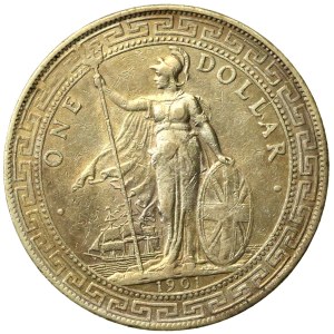 India, British Trade Dollar from 1901, Series B (604)