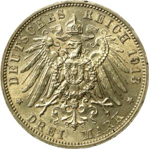 Germania, Sassonia, 3 marchi del 1913, 100° anniversario della battaglia di Lipsia (606)