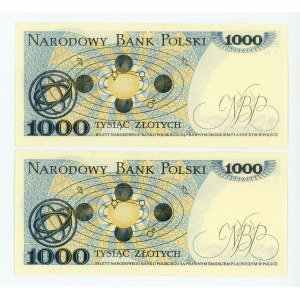 Polská lidová republika, sada 1 000 zlotých z roku 1982, FN. Celkem 2 ks. Po sobě jdoucí čísla (437)