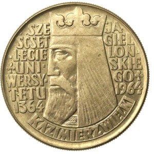 People's Republic of Poland, 10 zlotych, 1964, Casimir the Great—embossed inscription (890)
