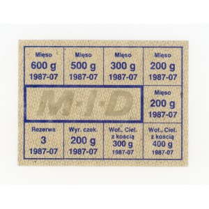 Kartka zaopatrzeniowa, lipiec 1987 - M-I-D (971)