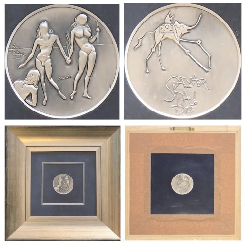 Salvador DALI (1904-1989), Srebrny medal dwustronny z serii 10 Przykazań