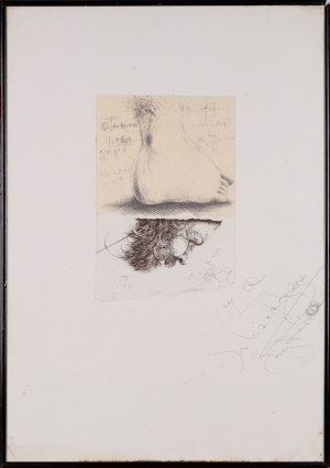 Eugeniusz GET-STANKIEWICZ (1942-2011), Ołówkowa noga gnębi miedzioryt, 1988