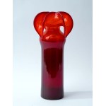 Glass Vase - Donkey - HSA Barbara - Czesław Zuber - Tall - Burgundy-Orange