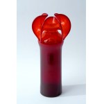 Glass Vase - Donkey - HSA Barbara - Czesław Zuber - Tall - Burgundy-Orange