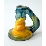Ceramic candleholder—oil lamp—Krakow ceramics—Marian Garga—signed