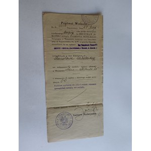 PROTEST OF A BILL OF EXCHANGE, WARSAW, STAMP: ZYGMUNT NOWICKI