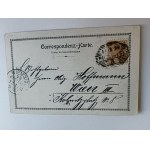 PRZEMYŚL LITOGRAFIA DŁUGI ADRES RYNEK WIEŻA ZEGAROWA ZNACZEK STEMPEL 1898 R