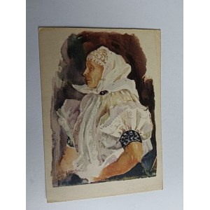 PAINTINGS OF THE SILESIAN BESKIDS — LACE-MAKER M. GWARKOWA, PAINTED BY MARIA WĄSOWICZ-SOPOĆKO