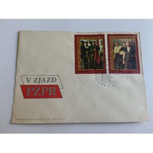BRIEFUMSCHLAG ZUM 5. Parteitag der PZPR 1968 – BRIEFMARKE, STEMPEL