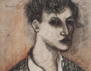 Pinchas Burstein \ Maryan (1927 Nowy Sącz - 1977 Nowy Jork), Autoportret - praca dwustronna (kompozycja abstrakcyjna), 1951