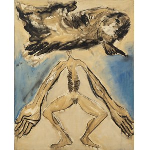 Ryszard Woźniak (b. 1956, Białystok), Man as Mountain, Man as Cloud (self-portrait with Ryszard Grzyb), 1984