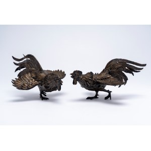 Pair of roosters, Italy, mid-20th century
