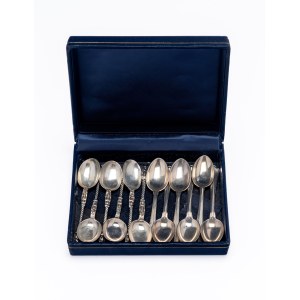 Set of six coffee spoons, England, Birmingham, 1890
