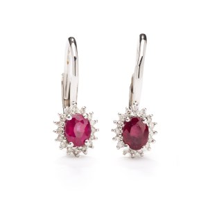 Earrings with rubies and diamonds, early 21st century