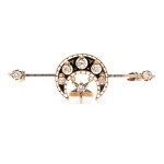 Brooch with diamonds and enamel, second half of the 19th century