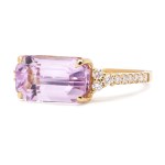 Ring with kunzite and diamonds, early 21st century