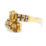 Ring with quartz and diamonds, early 21st century