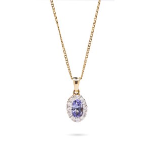 Anhänger mit Tanzanit und Diamanten, Anfang des 21. Jahrhunderts