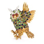 Owl-shaped brooch, second half of the 20th century