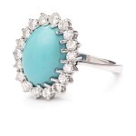 A ring with turquoise and diamonds from the 1980s
