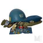 20th century/Poland/U.S.: M1 helmet, along with the Polish uniform set for the United Nations (UN) Standby Forces.