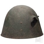 20th Century/Poland: Polish Helmet, Model 31 / Ludwików Steelworks, Kielce / Salamander / Shot through in September 1939 / Second Polish Republic
