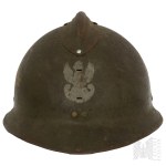 XXw/Polska/Francja: Hełm wz. 26 Jednostek Polskich, Francja 1940/ Polski Orzeł, Armia Polska we Francji