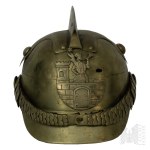 20th Century/Poland: Polish Fire Department Officer's Helmet + Period Photograph/Ostrzycki, Kalisz/Badge/Insignia