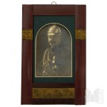 20th Century/Poland: Polish Fire Department Officer's Helmet + Period Photograph/Ostrzycki, Kalisz/Badge/Insignia