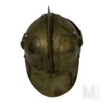 20th Century/Poland: Polish Fire Department Officer's Helmet + Period Photograph/Ostrzycki, Kalisz/Badge/Insignia