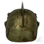 20th Century/Poland: Polish Fire Department Officer's Helmet + Period Photograph/Ostrzycki, Kalisz/Badge/Insignia