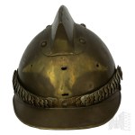 20. Jahrhundert/Polen: Polnischer Unteroffiziershelm der Feuerwehr / Trębicki, Warschau
