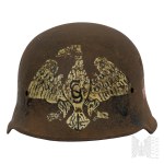20th Century/Poland: M.34 Helmet in Polish Fire Department Color Scheme/Fire Department/Fire Brigade/Eagle