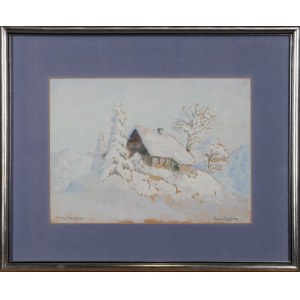 Zygmunt Chmielewski (b. early 20th century), Winter Landscape with a House
