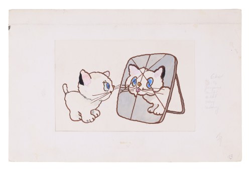 Julitta KARWOWSKA-WNUCZAK (ur. 1935), Kot Filemon przed lustrem